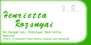 henrietta rozsnyai business card